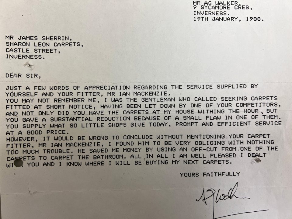 Customer Testimonial from 1988