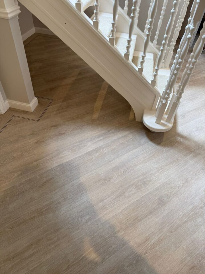 Elegant Amtico Form Cowrie Oak with an intricate 3foot Lotus Motif 02