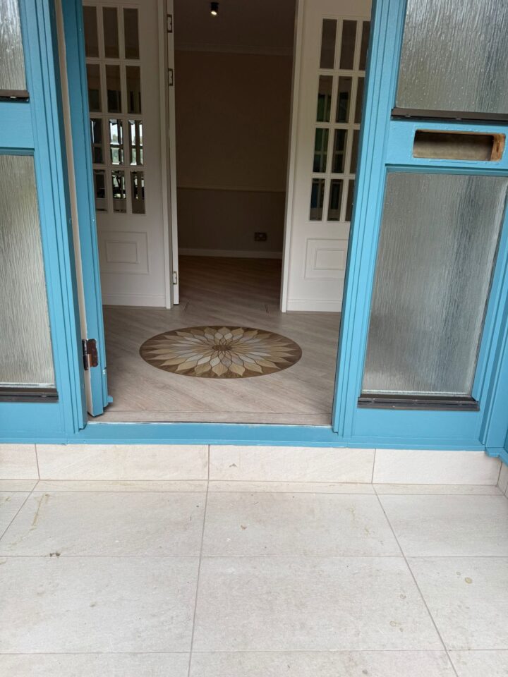 Elegant Amtico Form Cowrie Oak with an intricate 3foot Lotus Motif 04
